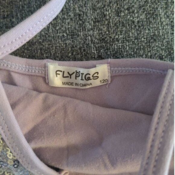 Fly Pig Sequin Dance Recital Outfit Purple Toddler Tutu Leotard Skirt Kids 3-5 - Picture 5 of 8